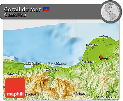Physical 3D Map of Corail De Mer