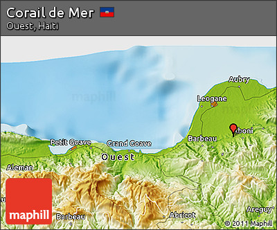 Physical 3D Map of Corail De Mer