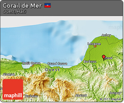 Physical 3D Map of Corail De Mer