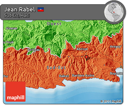 Political 3D Map of Jean Rabel