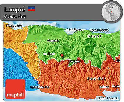 Political 3D Map of Lompré