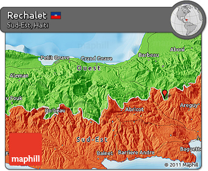 Political 3D Map of Rechalet
