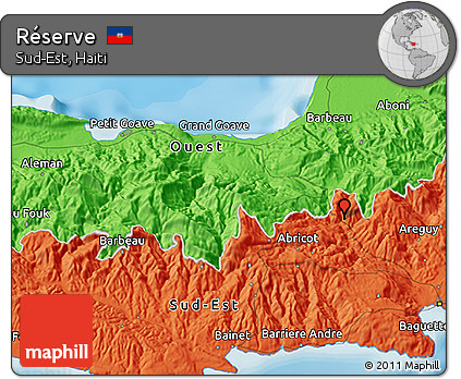 Political 3D Map of Réserve