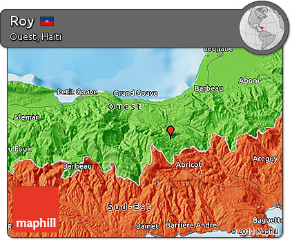 Political 3D Map of Roy
