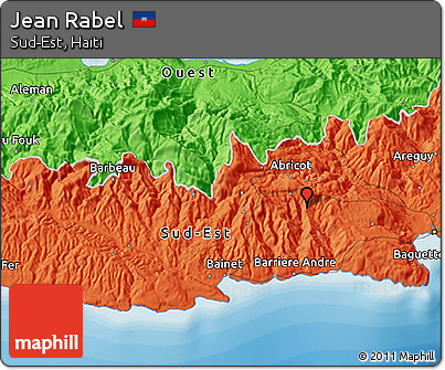 Political 3D Map of Jean Rabel