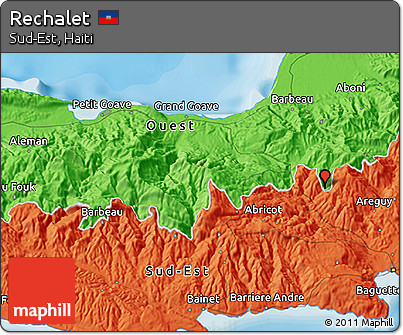 Political 3D Map of Rechalet