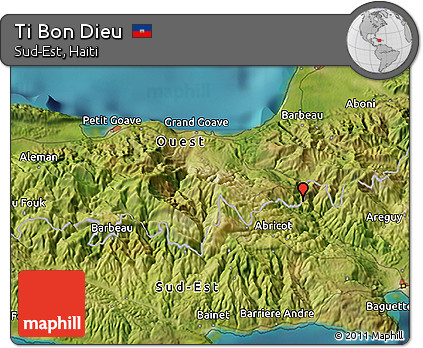 Satellite 3D Map of Ti Bon Dieu