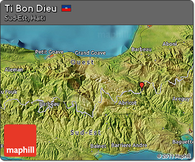 Satellite 3D Map of Ti Bon Dieu