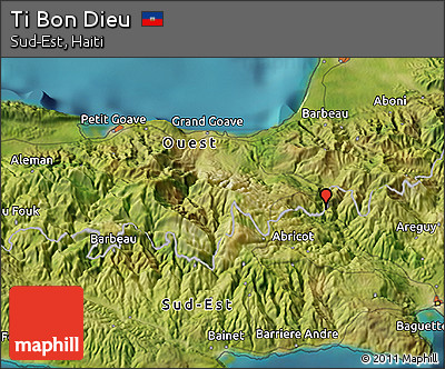 Satellite 3D Map of Ti Bon Dieu