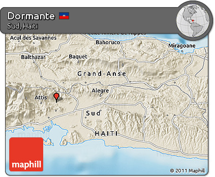 Shaded Relief 3D Map of Dormante