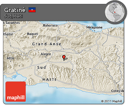 Shaded Relief 3D Map of Gratiné