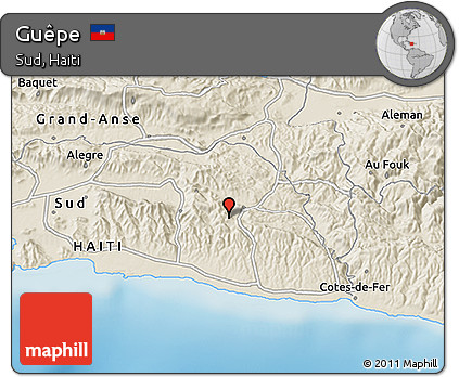 Shaded Relief 3D Map of Guêpe