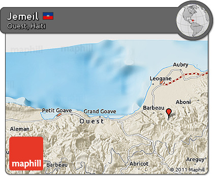 Shaded Relief 3D Map of Jemeil