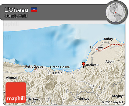 Shaded Relief 3D Map of L'Oiseau