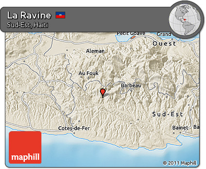Shaded Relief 3D Map of La Ravine
