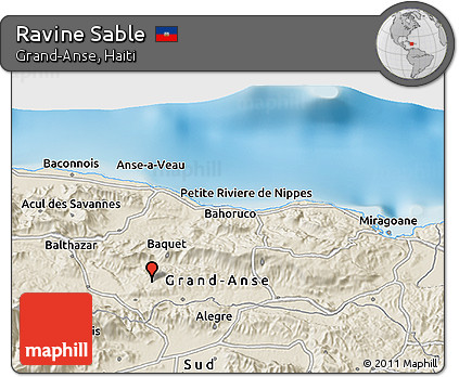 Shaded Relief 3D Map of Ravine Sable
