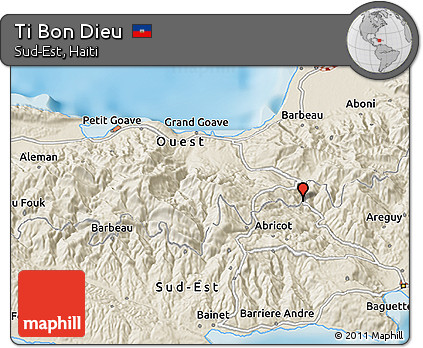 Shaded Relief 3D Map of Ti Bon Dieu
