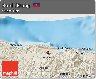 Shaded Relief 3D Map of Bord L'Étang
