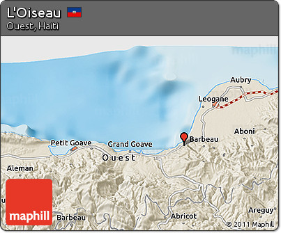 Shaded Relief 3D Map of L'Oiseau