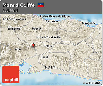 Shaded Relief 3D Map of Mare à Coiffe