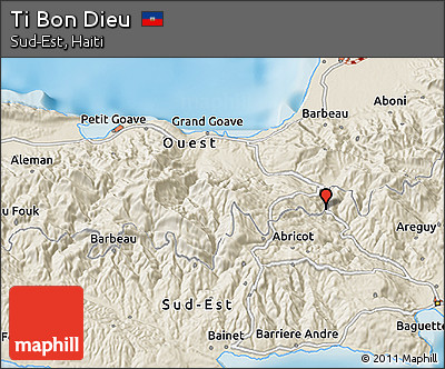 Shaded Relief 3D Map of Ti Bon Dieu