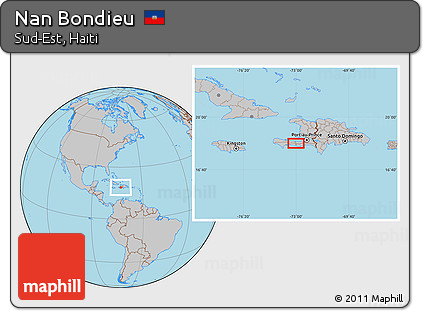 Gray Location Map of Nan Bondieu
