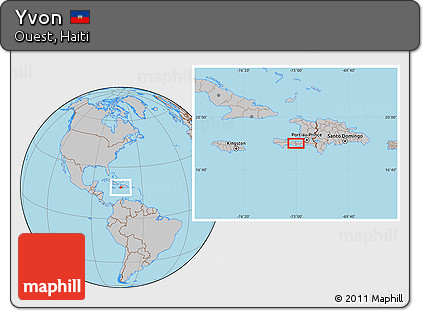 Gray Location Map of Yvon