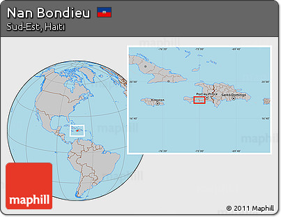 Gray Location Map of Nan Bondieu