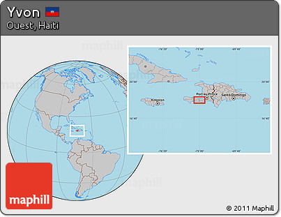 Gray Location Map of Yvon