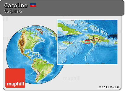Physical Location Map of Caroline