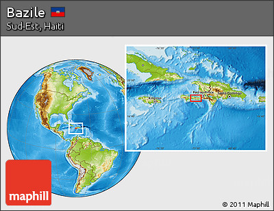 Physical Location Map of Bazile