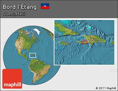 Satellite Location Map of Bord L'Étang