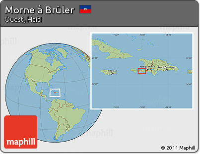 Savanna Style Location Map of Morne à Brûler