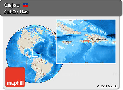 Shaded Relief Location Map of Cajou