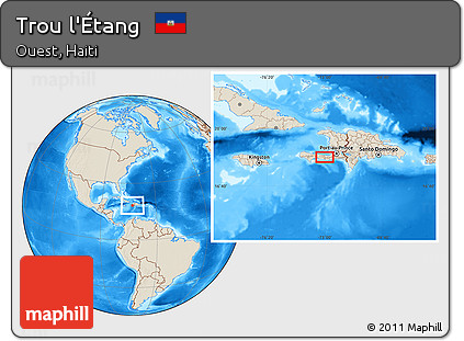 Shaded Relief Location Map of Trou L'Étang