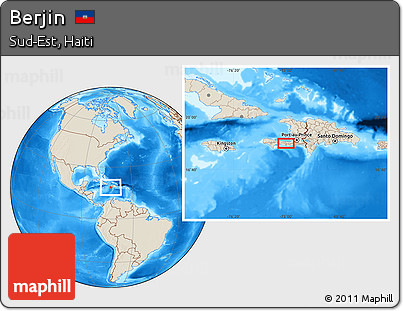 Shaded Relief Location Map of Berjin