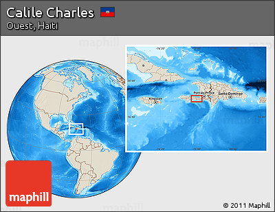 Shaded Relief Location Map of Calile Charles