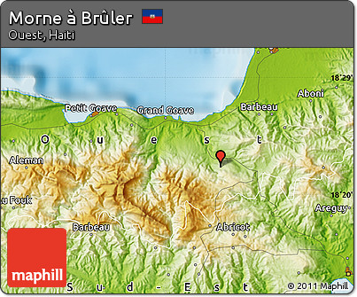Physical Map of Morne à Brûler