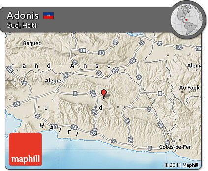 Shaded Relief Map of Adonis