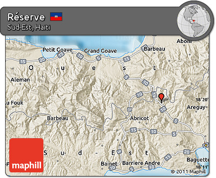 Shaded Relief Map of Réserve