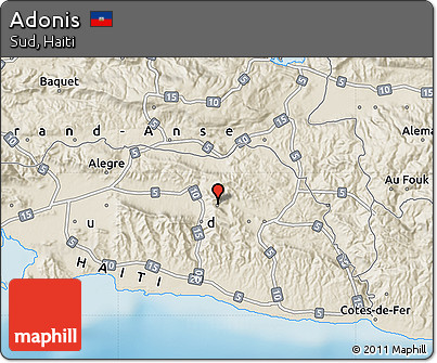 Shaded Relief Map of Adonis