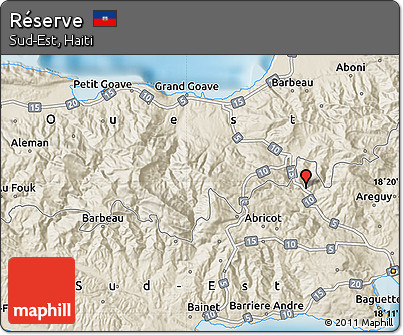 Shaded Relief Map of Réserve