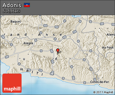 Shaded Relief Map of Adonis