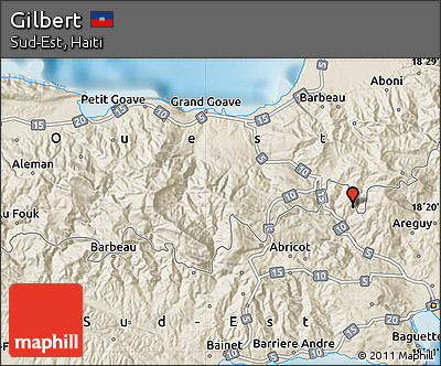 Shaded Relief Map of Gilbert