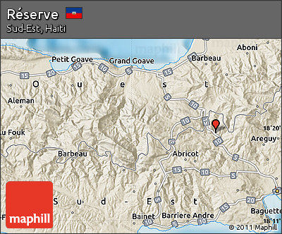 Shaded Relief Map of Réserve