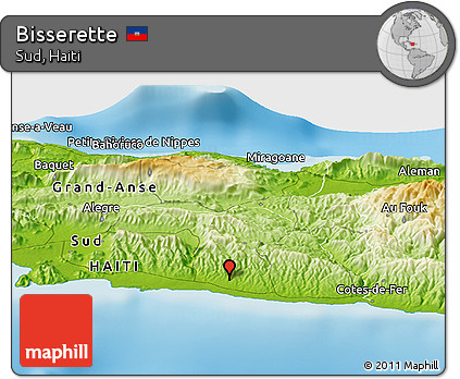 Physical Panoramic Map of Bisserette