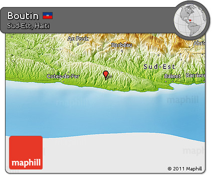 Physical Panoramic Map of Boutin