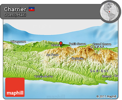 Physical Panoramic Map of Charrier