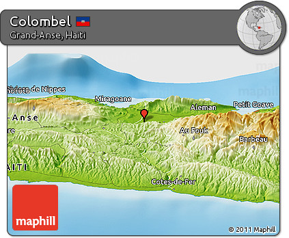 Physical Panoramic Map of Colombel