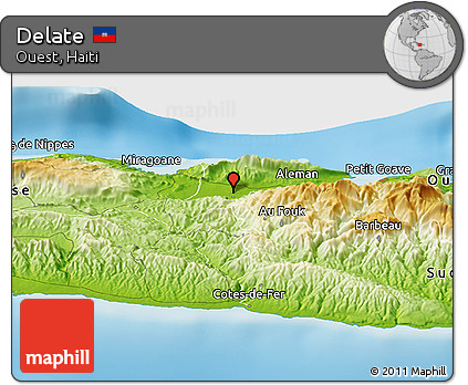 Physical Panoramic Map of Delate